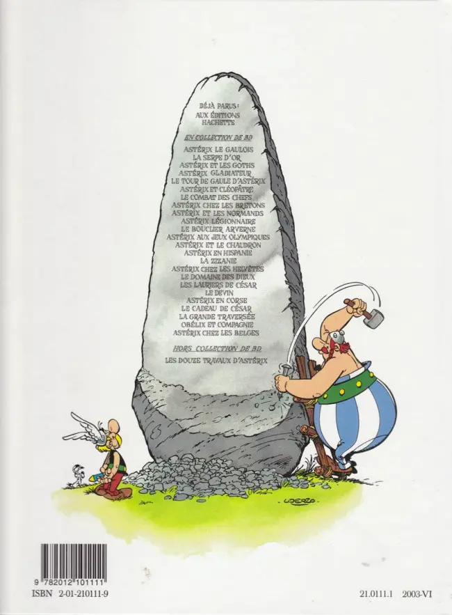 Verso de l'album Astérix Tome 6 Astérix et Cléopâtre