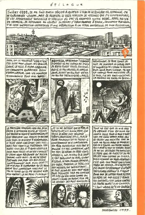 Verso de l'album Auto-Psy d'un mort-vivant Tome 1 Tombe (la veste ?) - Hiver 1999 etc.