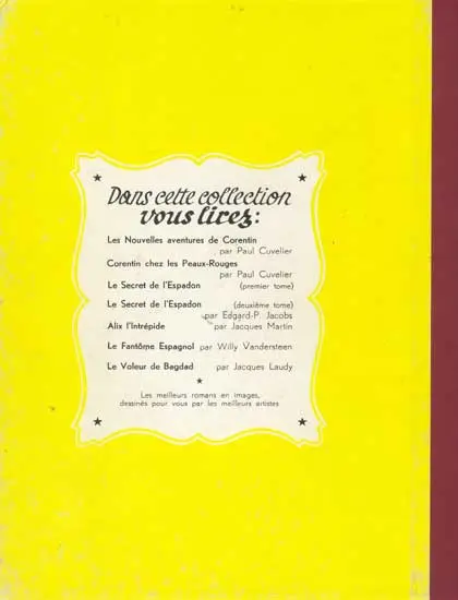 Verso de l'album Corentin Tome 1 Les extraordinaires aventures de Corentin