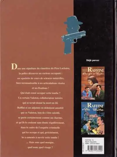 Verso de l'album Les Enquêtes du commissaire Raffini Tome 4 Martin squelette