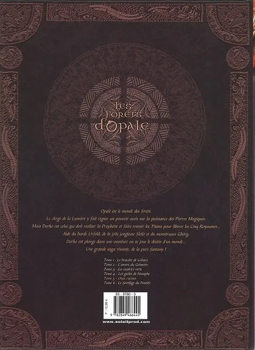 Verso de l'album Les Forêts d'Opale Tome 5 Onze racines