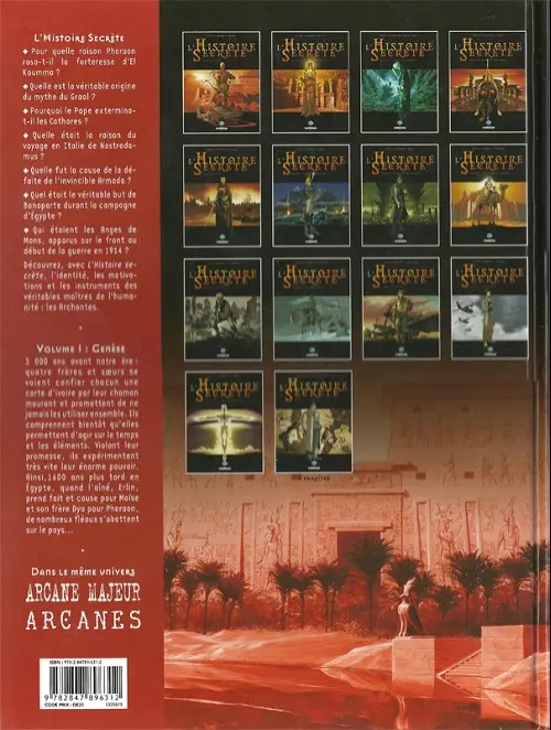 Verso de l'album L'Histoire secrète Volume 1 Genèse