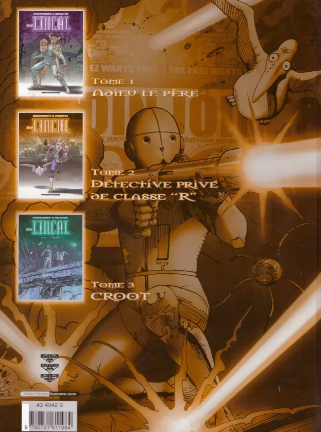 Verso de l'album Avant l'Incal Tome 2 Détective privé de classe R
