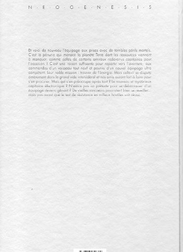 Verso de l'album Les Aventuriers du NHL2987 Survivaure Tome 5 Colonisation - Partie 1