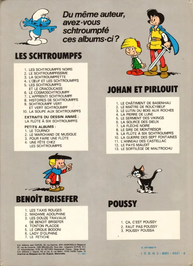 Verso de l'album Poussy Tome 2 Faut pas Poussy