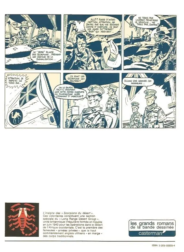 Verso de l'album Les Scorpions du Désert Tome 1