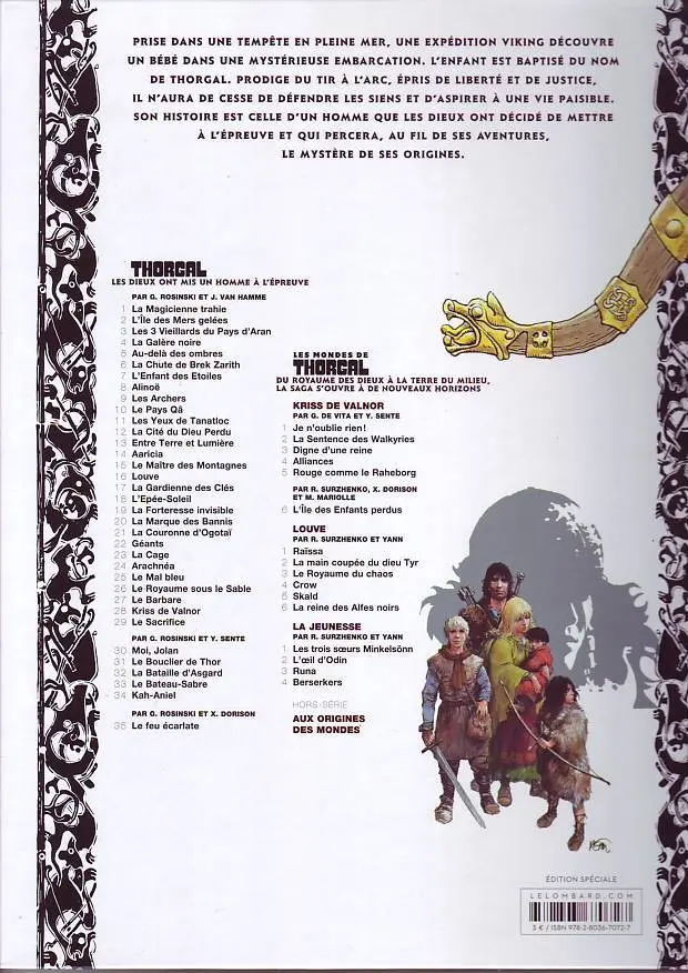 Verso de l'album Thorgal Tome 2 L'Île des Mers gelées