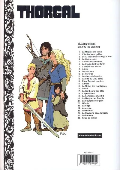 Verso de l'album Thorgal Tome 9 Les Archers