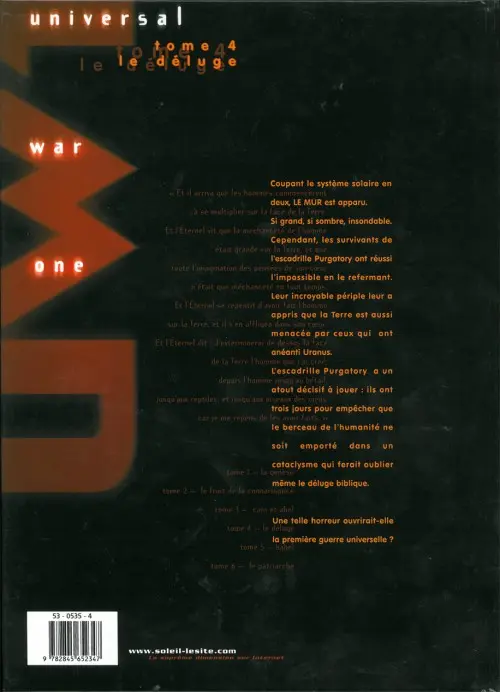 Verso de l'album Universal War One Tome 4 Le déluge