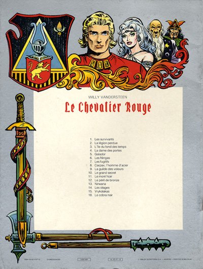 Verso de l'album Le Chevalier Rouge Tome 18 Le cobra noir