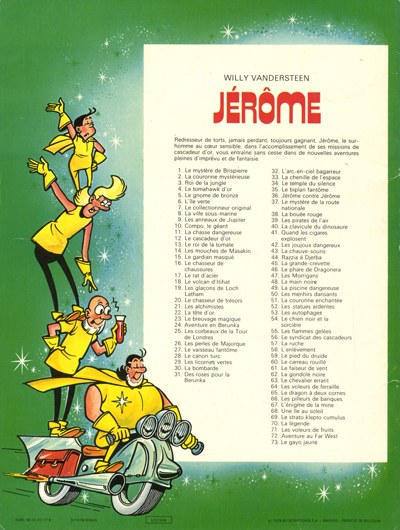 Verso de l'album Jérôme Tome 73 Le Gayo jaune
