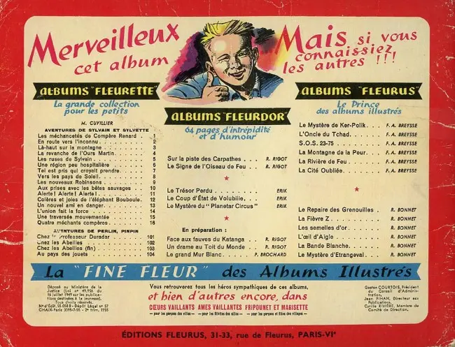 Verso de l'album Sylvain et Sylvette Tome 16 Quatre méchants compères
