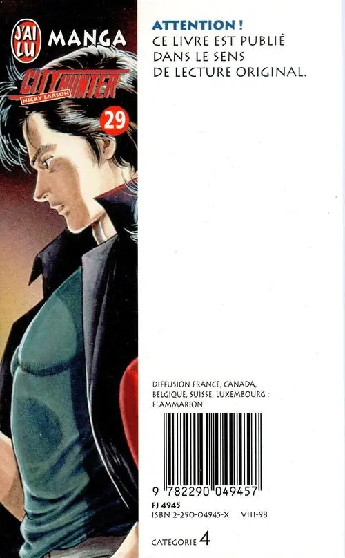 Verso de l'album City Hunter - Nicky Larson 29 Un jour tranquille...