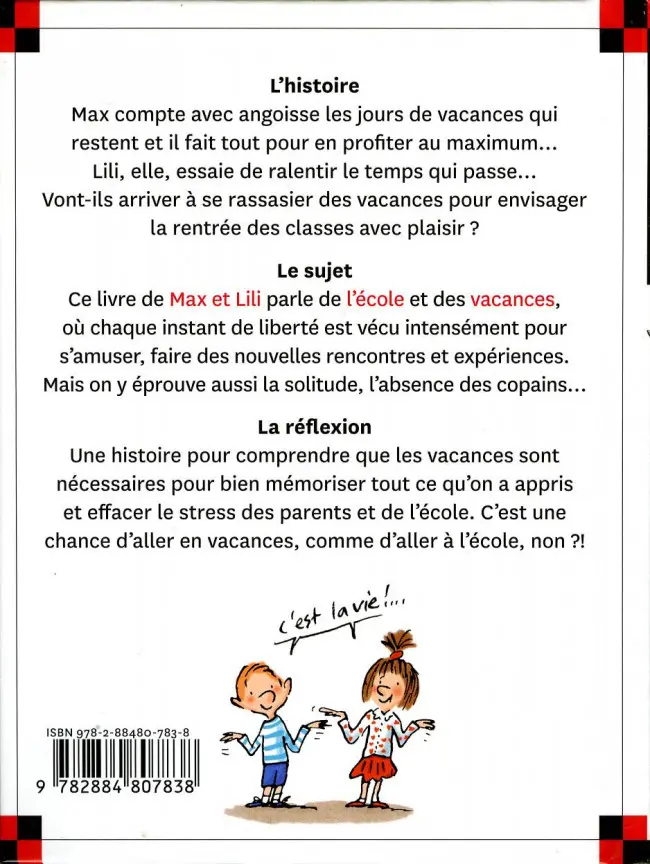 Verso de l'album Ainsi va la vie Tome 118 Max et Lili veulent rester en vacances
