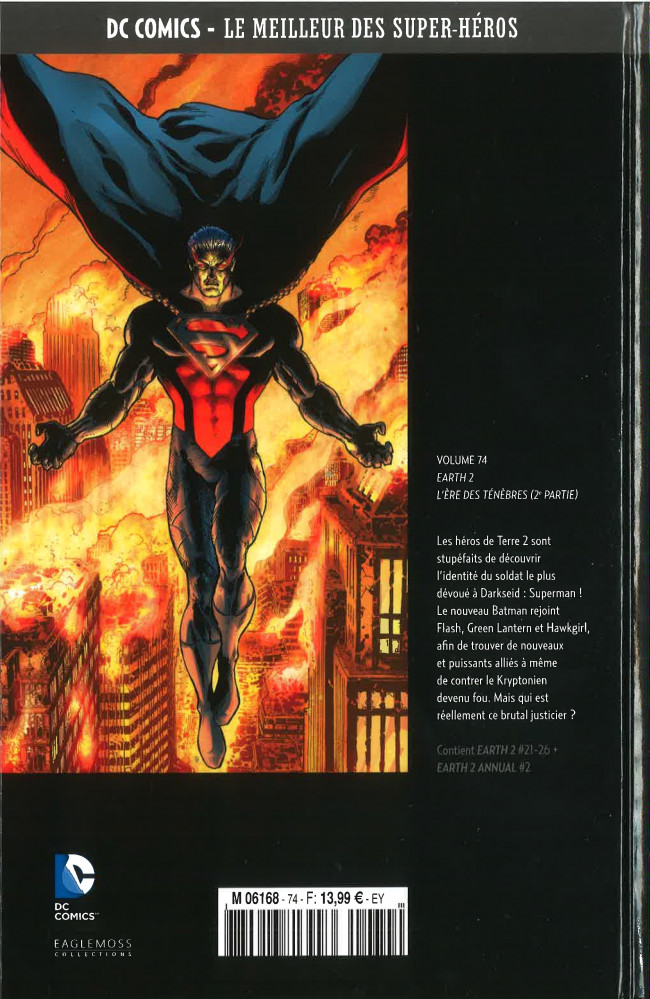 Verso de l'album DC Comics - Le Meilleur des Super-Héros Volume 74 Earth 2 - L'Ere des Ténèbres (2è Partie)