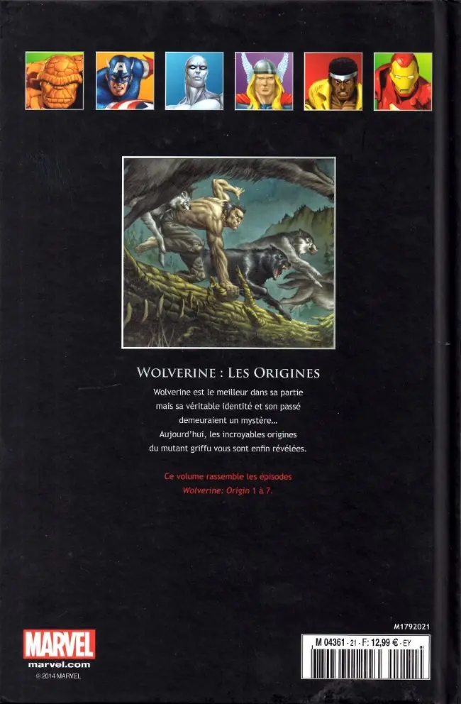 Verso de l'album Marvel Comics - La collection de référence Tome 21 Wolverine - Les Origines