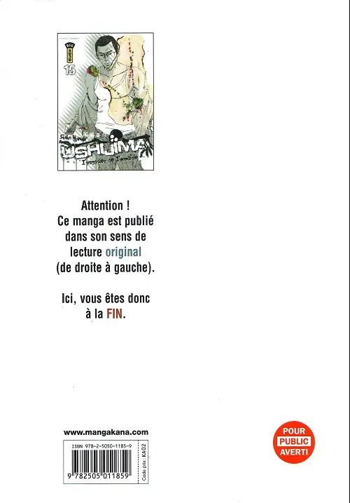 Verso de l'album Ushijima - L'usurier de l'ombre 15
