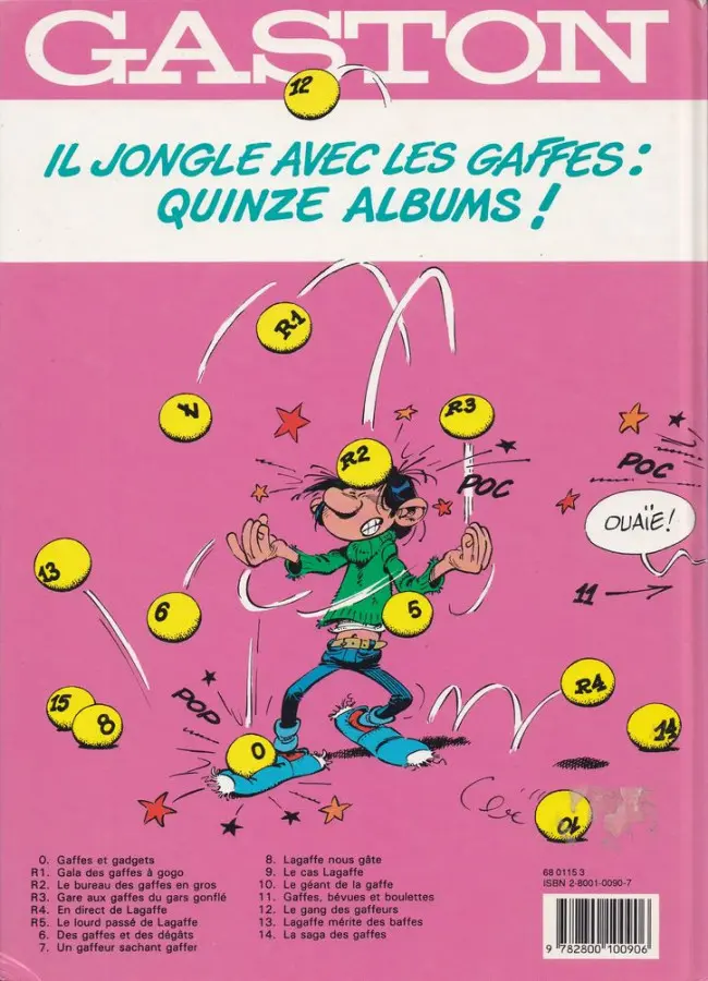Verso de l'album Gaston Tome 8 Lagaffe nous gâte