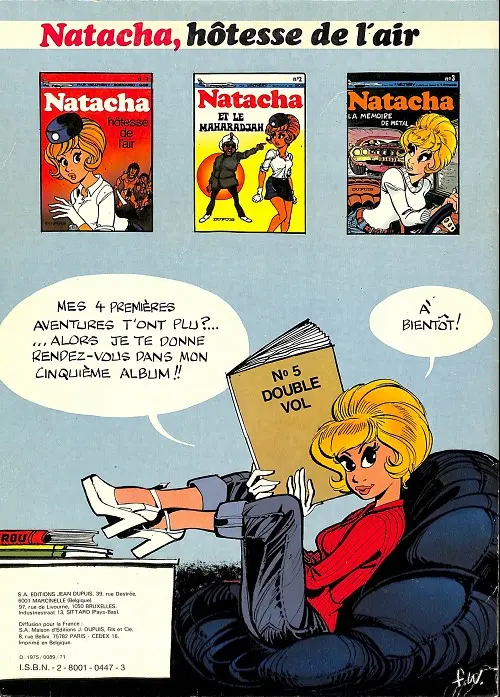 Verso de l'album Natacha Tome 4 Un trône pour natacha