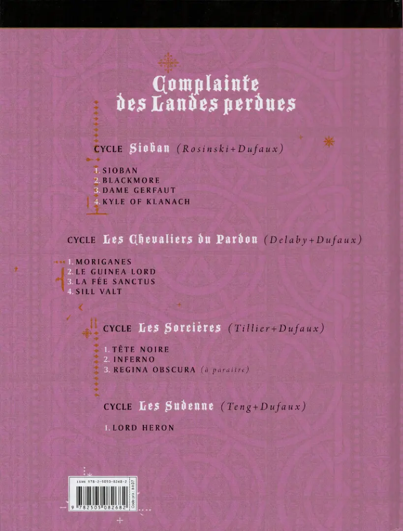 Verso de l'album Complainte des Landes perdues Les Sudenne Tome 1 Lord Heron