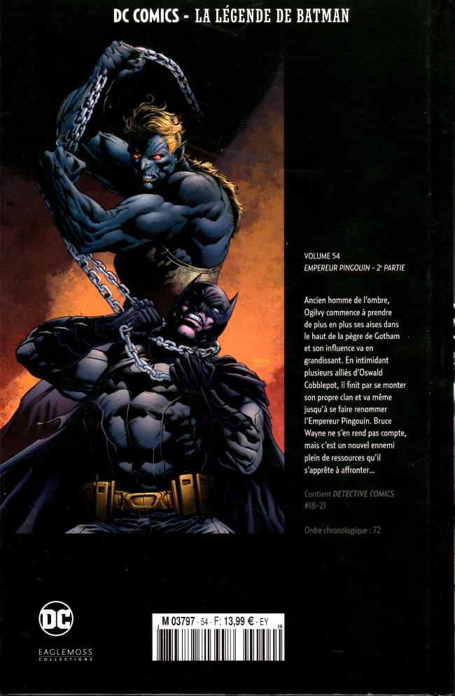 Verso de l'album DC Comics - La Légende de Batman Volume 54 Empereur Pingouin - 2e partie