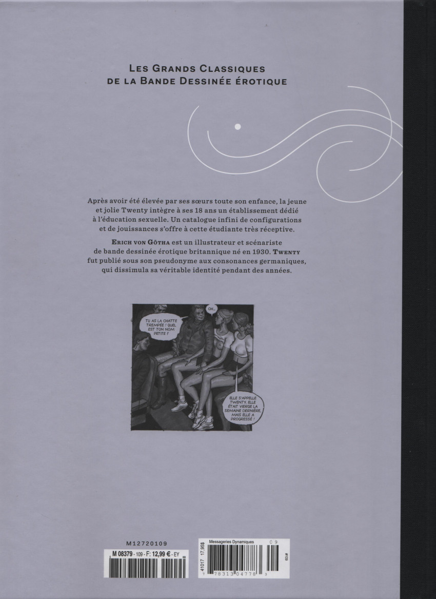 Verso de l'album Les Grands Classiques de la Bande Dessinée Érotique - La Collection Tome 109 Twenty - Tome 1