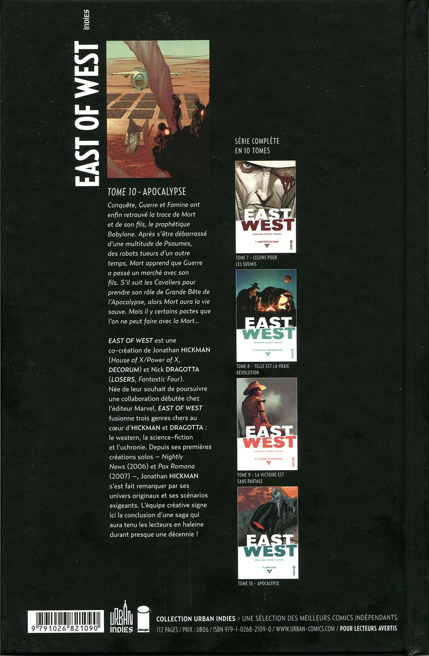 Verso de l'album East of West 10 Apocalypse