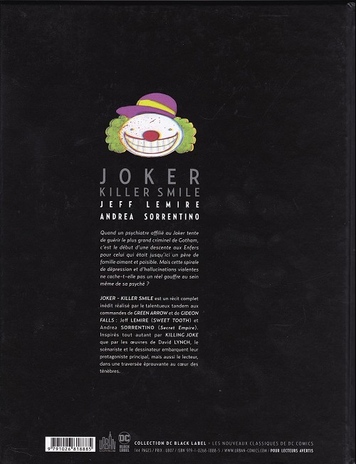Verso de l'album Joker : Killer Smile