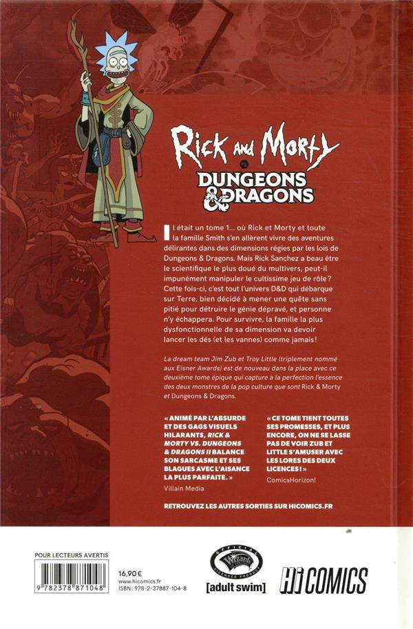 Verso de l'album Rick and Morty vs. Dungeons & Dragons Tome 2 Peinescape