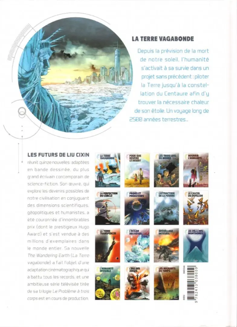 Verso de l'album Les futurs de Liu Cixin Tome 1 La Terre vagabonde