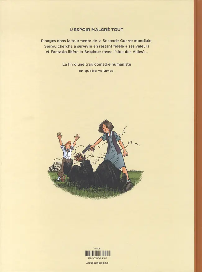 Verso de l'album Spirou et Fantasio - Une aventure de... / Le Spirou de... Tome 19 L'Espoir malgré tout - Quatrième partie - Une fin et un nouveau départ