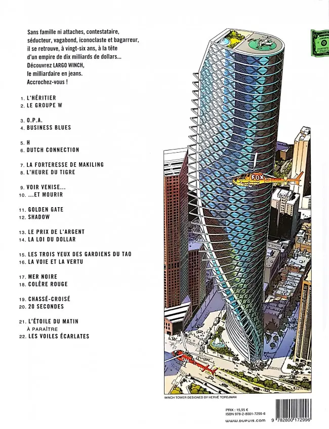 Verso de l'album Largo Winch Tome 21 L'Étoile du matin