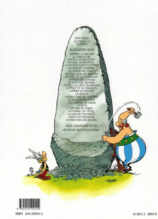 Verso de l'album Astérix Tome 11 Le bouclier Arverne