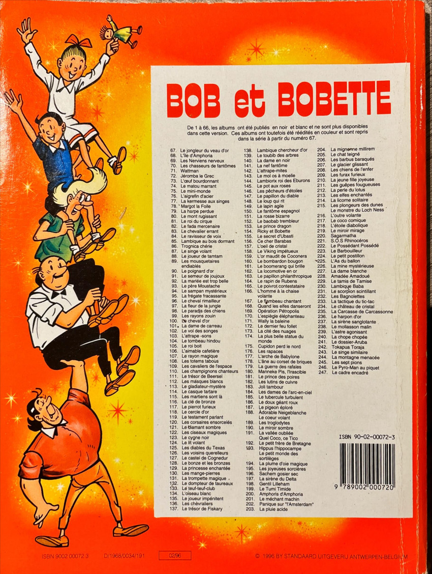 Verso de l'album Bob et Bobette Tome 87 Le singe volant