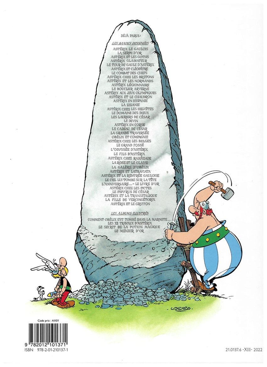 Verso de l'album Astérix Tome 5 Le tour de Gaule d'Astérix