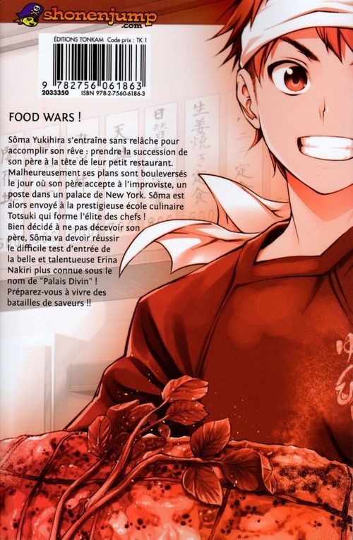 Verso de l'album Food Wars ! 1
