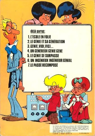 Verso de l'album M. Rectitude et Génial Olivier Tome 7 Le passé recomposé