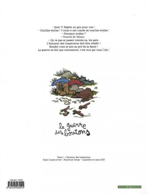 Verso de l'album La Guerre des boutons Tome 1 L'honneur des Longeverne