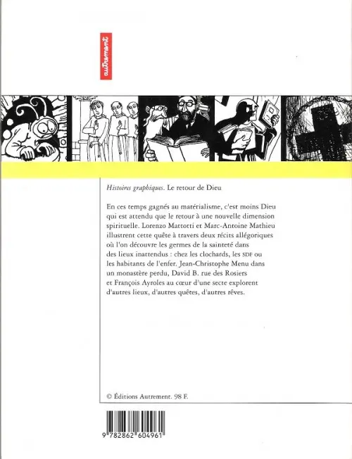 Verso de l'album Histoires graphiques Le Retour de Dieu