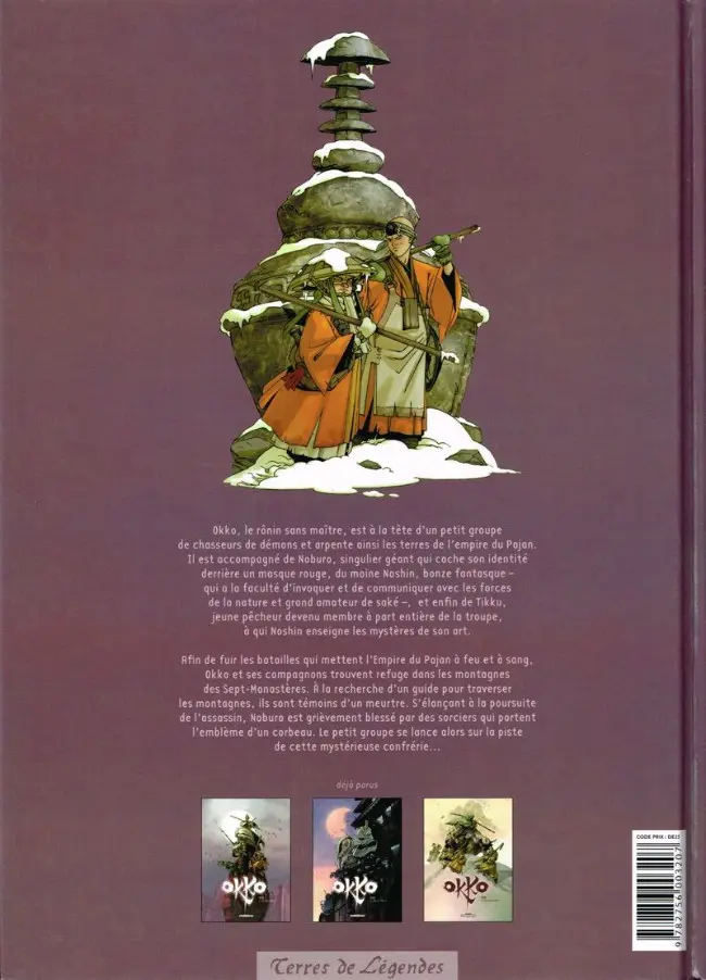 Verso de l'album Okko Tome 3 Le cycle de la terre I