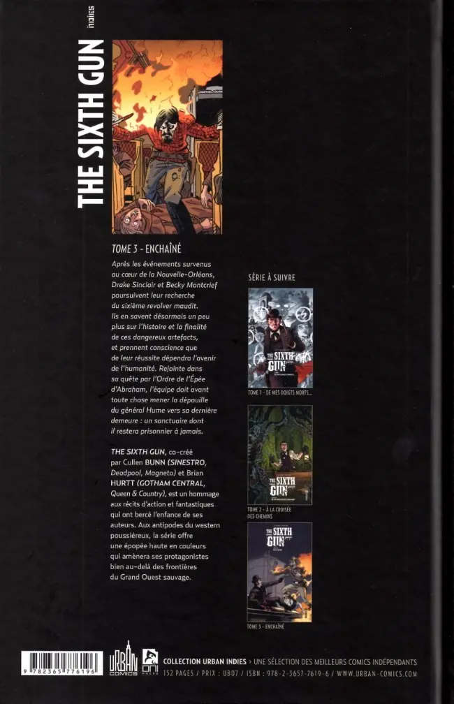 Verso de l'album The Sixth Gun Tome 3 Enchaîné