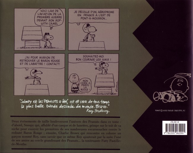 Verso de l'album Snoopy & Les Peanuts Tome 8 1965 - 1966