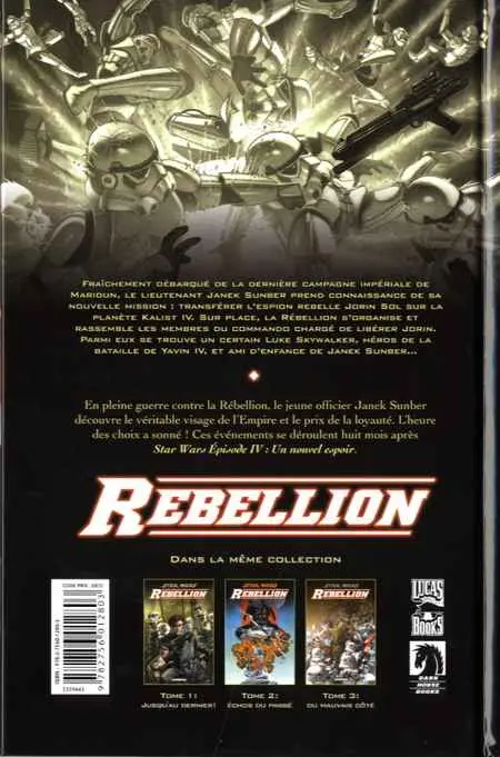 Verso de l'album Star Wars - Rébellion Tome 3 Du mauvais côté