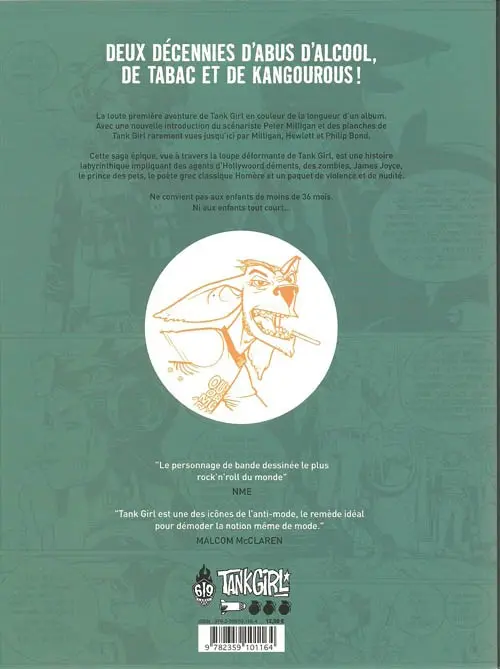 Verso de l'album Tank Girl Tome 4 The odyssey