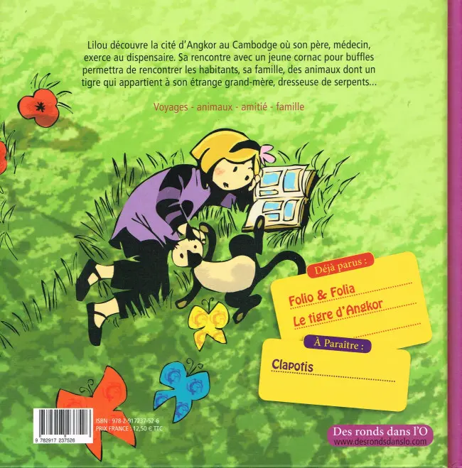Verso de l'album Une aventure de Lilou Tome 2 Le Tigre d'Angkor