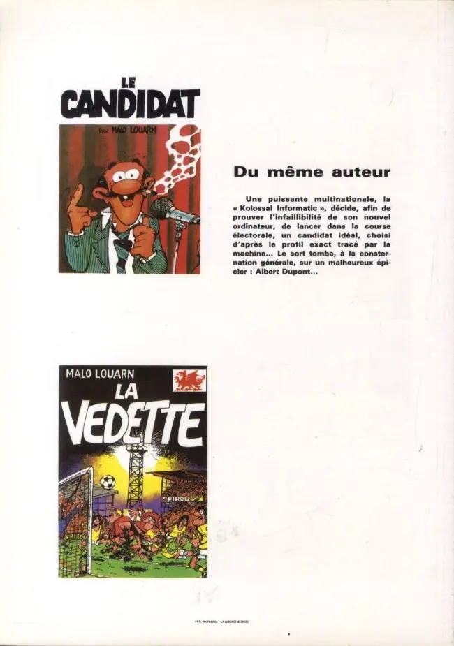 Verso de l'album La Vedette Tome 2 Le Canonnier de Vodkagrad