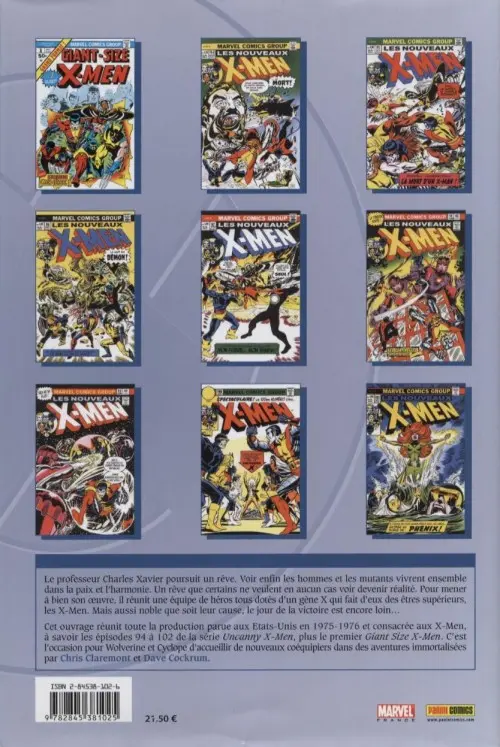 Verso de l'album X-Men L'intégrale Tome 1 1975-1976