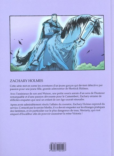 Verso de l'album Zachary Holmes Tome 2 L'affaire du sorcier