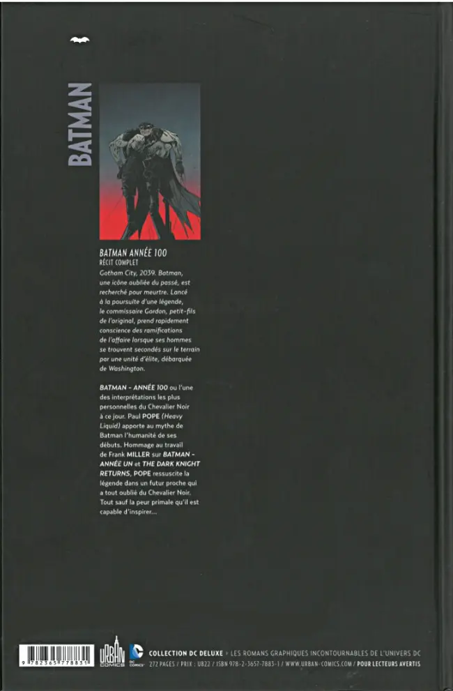 Verso de l'album Batman : Année 100