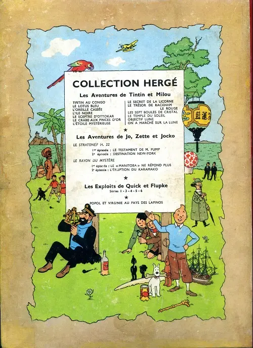 Verso de l'album Les Aventures de Jo, Zette et Jocko Tome 4 Le Rayon du Mystère 2e épisode, L'éruption du Karamako